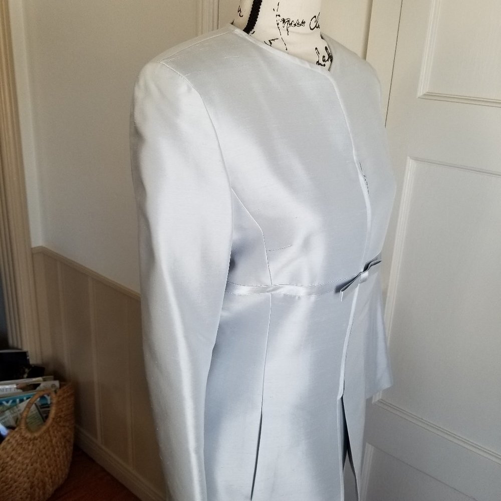 Noviello Bloom Suits Silver Shantung Silk Suit - Picture 4 of 14